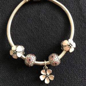 Pandora Cherry Blossom Charm Bracelet